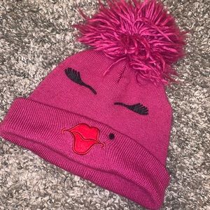 2 IN ONE PINK FACE BEANIE